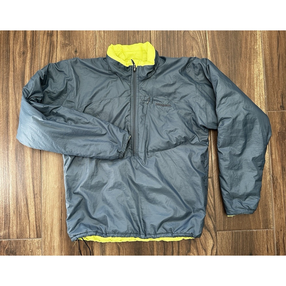 Patagonia Puffball Pullover Jacket Blue Gray Lime Green Unisex XS 83980F4